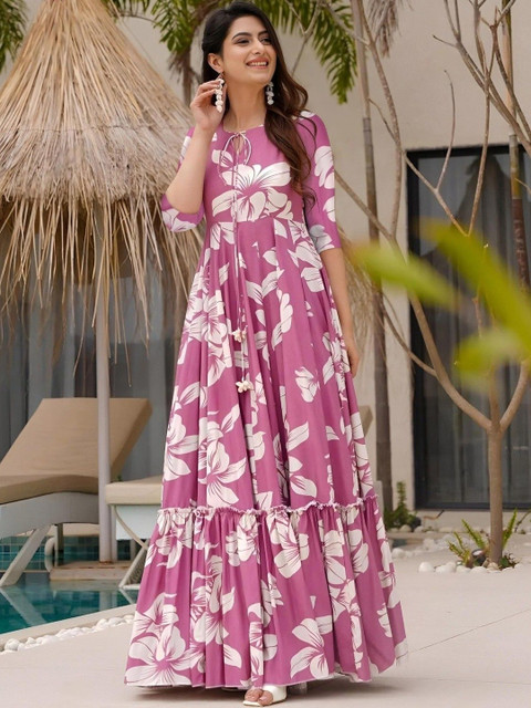 GADHESARIYA Women Cotton Printed A-Line Dresses