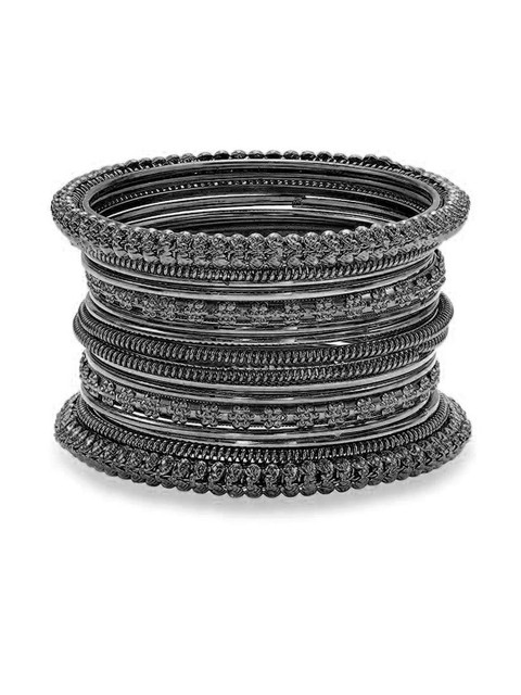 Sangria Set of 16 Oxidised Bangle - Image 4