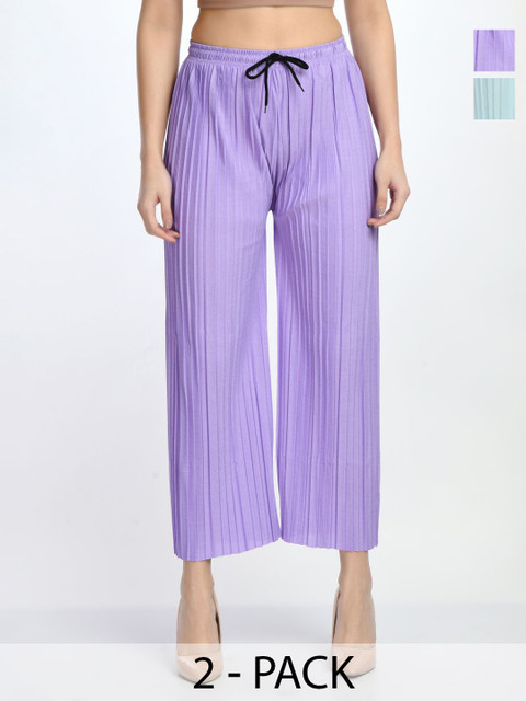 Brainbees Women Pack of 2 Straight Palazzos
