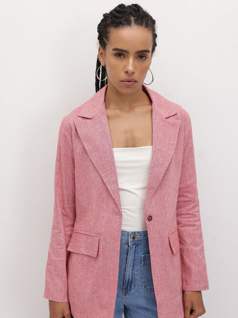 R.Code by The Roadster Life Co. Notched Lapel Collar Single-Breasted Blazer