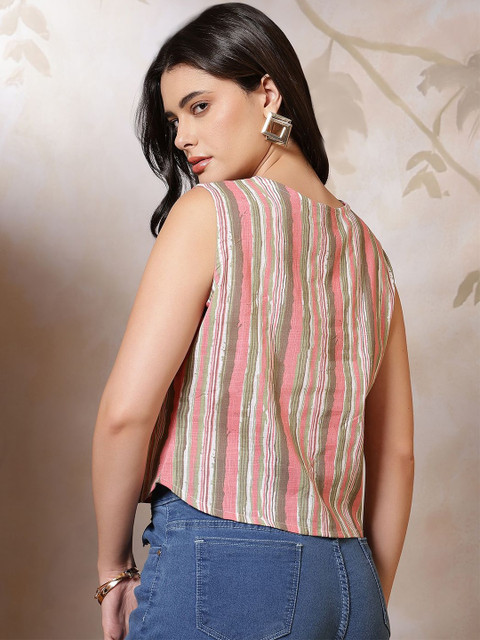 SZN Women Cotton Printed Regular Tops - Image 4