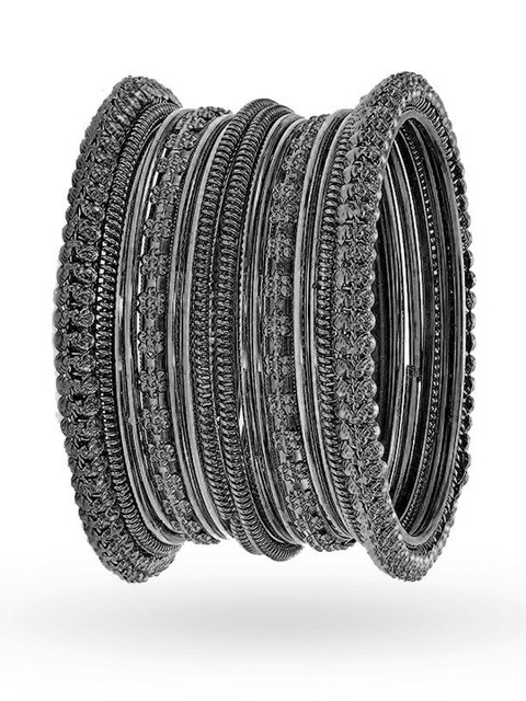 Sangria Set of 16 Oxidised Bangle - Image 5