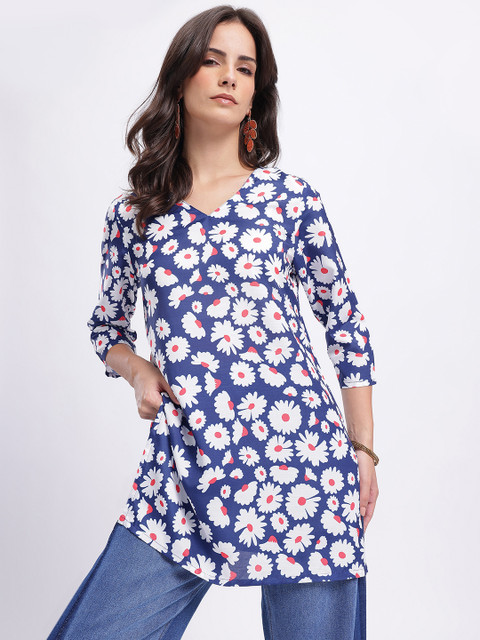 Anouk Rustic Floral Printed V-Neck Kurti