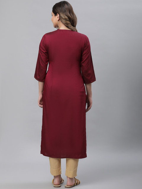 AURELIA Women Embroidered Thread Work Kurta - Image 4
