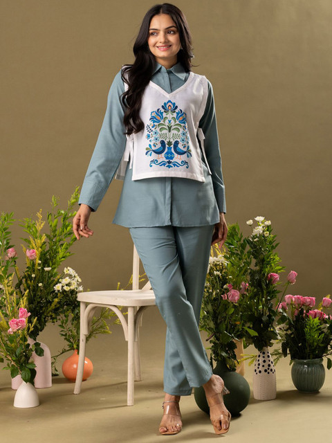 WEAVLLITE Shirt Collar Shirt & Trousers With Jacket - Image 5