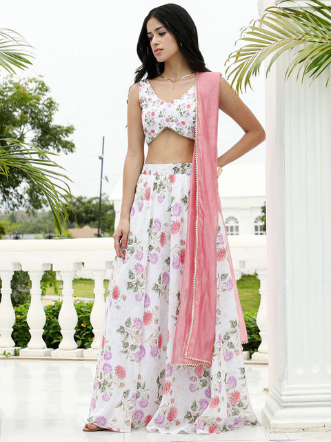 QISSA Printed Ready To Wear Lehenga & Blouse With Dupatta
