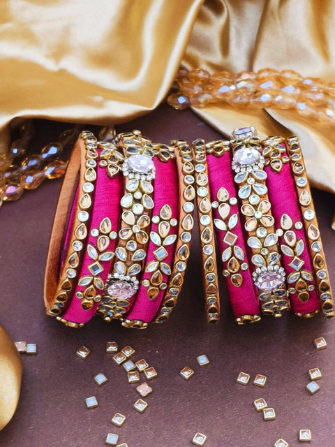 ADVIKA CREATIONS Set of 20 Artificial Stone Studded Bangles