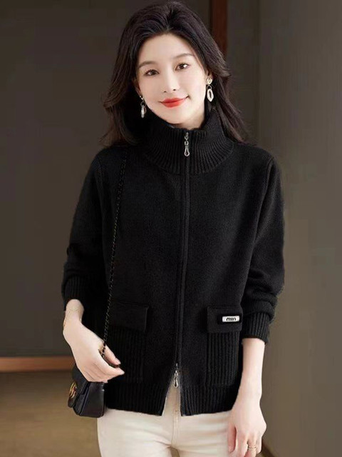 StyleCast Women Ribbed Acrylic Quilted Jacket