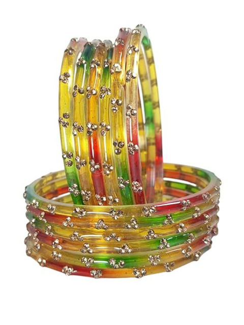 Yaara fashion Set Of 12 Zircon Studded Bangles