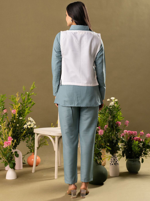 WEAVLLITE Shirt Collar Shirt & Trousers With Jacket - Image 4