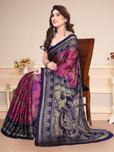 MAGNEITTA Ethnic Motifs Printed Pure Chiffon Saree
