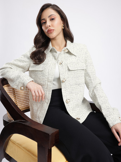 her by invictus Self Designed Spread Collar Overcoat