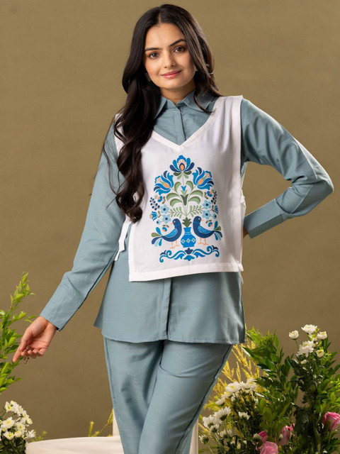 WEAVLLITE Shirt Collar Shirt & Trousers With Jacket - Image 6