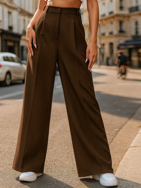 Next One Women Smart High-Rise Baggy Korean Pants