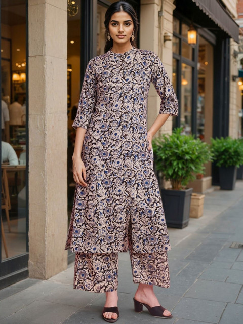 SZN Women Floral Printed Regular Kurta with Palazzo