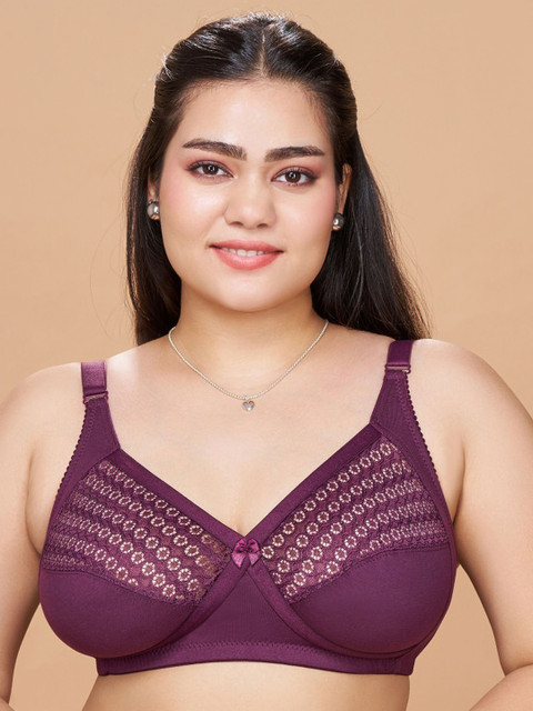 Sztori Women Full Coverage Non Wired Cut and Sew Lace Bra