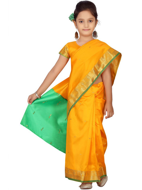 BAESD Girls Woven Design Zari Banarasi Saree
