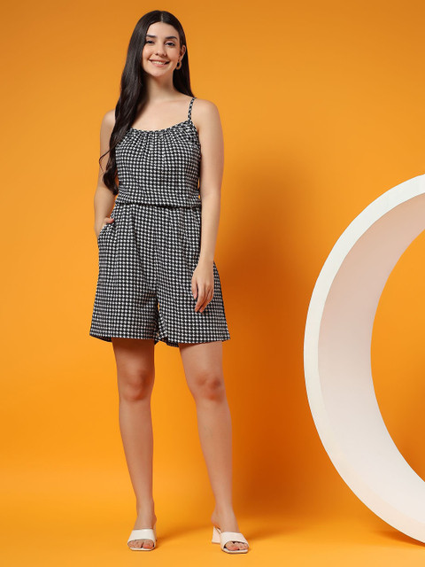 BRINNS Women Printed Monochrome Playsuit