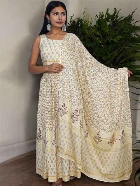 JAIPUR HAND BLOCK Printed Ready to Wear Lehenga & Blouse With Dupatta