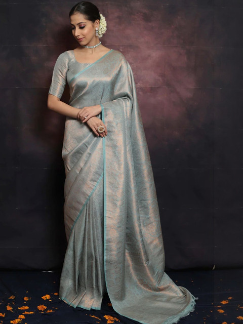 AVANTIKA FASHION Ethnic Motifs Woven Design Zari Kanjeevaram Saree