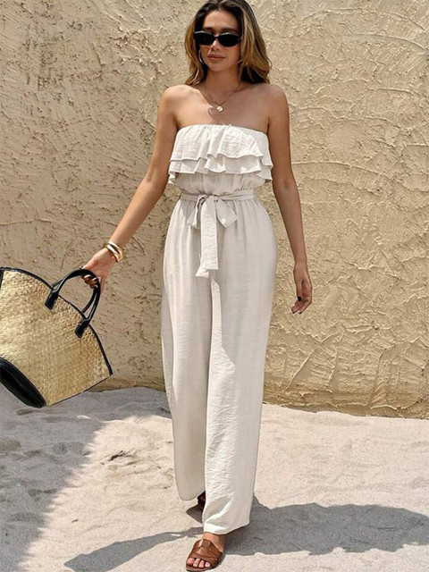 StyleCast Women Sleeveless Off-Shoulder Basic Jumpsuit