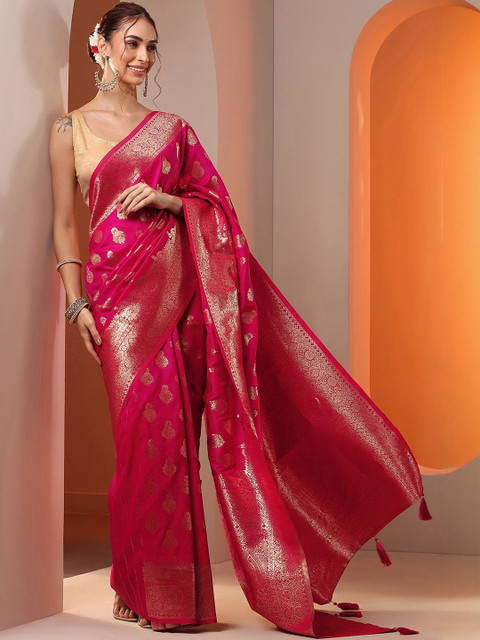 Libas Women Ethnic Motifs Woven Design Zari Saree