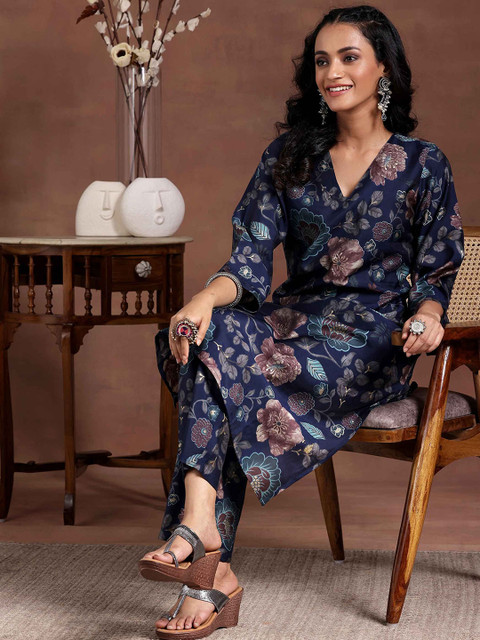 Libas Printed V-Neck Tunic & Palazzos