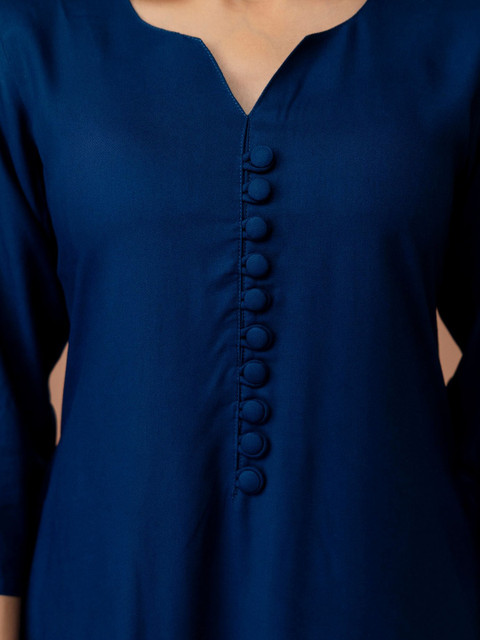 Anouk Women Solid V Neck Straight Kurtas - Image 5