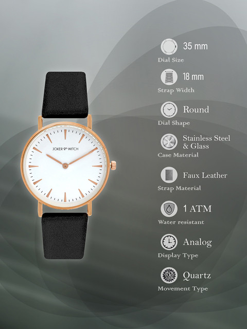 JOKER & WITCH Women White & Black Analogue Watch - Image 6