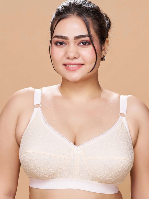 Sztori Women Solid Self Design Full Coverage Non Padded Non-Wired Back Closure Bra