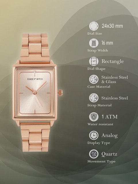 JOKER & WITCH Women Gunmetal & Rose Gold Bracelet Style Straps Analogue Watch AMWW533 - Image 6