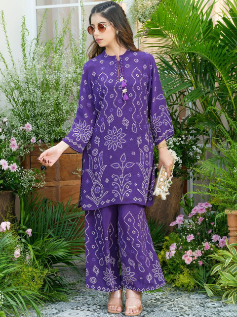 Sangria Women Printed Kurta with Palazzo Co-ord Set - Image 6