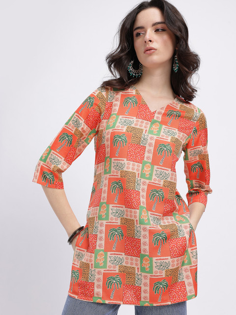 Anouk Rustic Floral Printed V-Neck Kurti