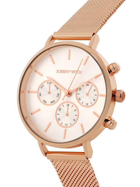 JOKER & WITCH Women Rose Gold-Toned Dial & Rose Gold Bracelet Style Watch AMWW622 - Image 2