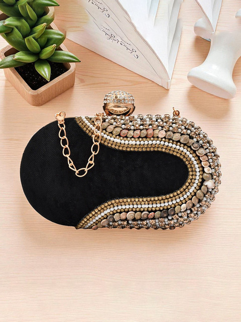 FOR THE BEAUTIFUL YOU Embroidered Box Clutch