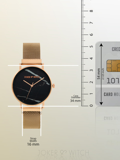 JOKER & WITCH Women Black Printed Dial Bracelet Style Straps Analogue Watch AMWW393 - Image 7