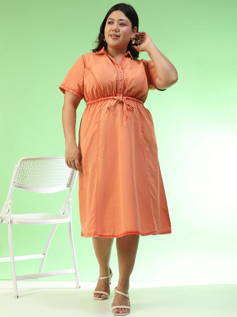 Oxolloxo Women Plus Size Midi Dress