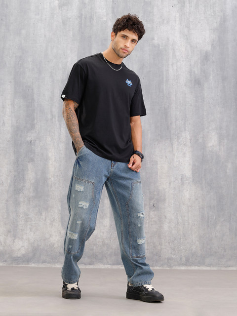 WROGN Men Brand Logo Printed Relaxed Fit T-shirt