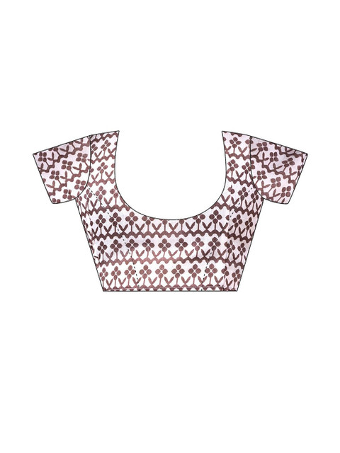 SANISA Floral Printed Ready To Wear Saree With Unstiched Blouse - Image 7