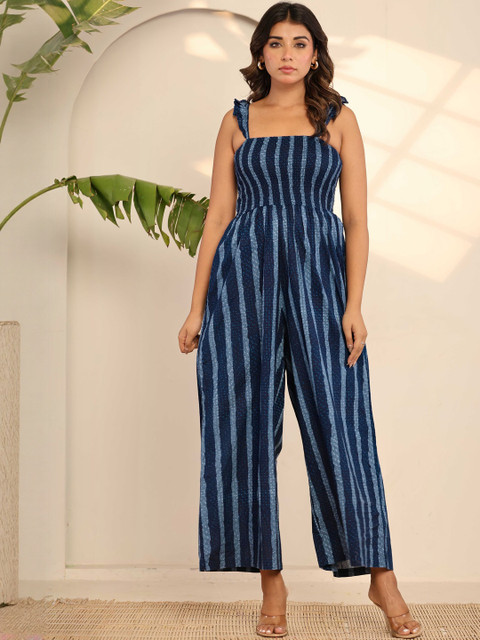 HERE&NOW Printed Basic Cotton Jumpsuit