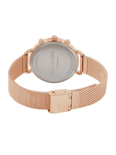 JOKER & WITCH Women Rose Gold-Toned Dial & Rose Gold Bracelet Style Watch AMWW622 - Image 4