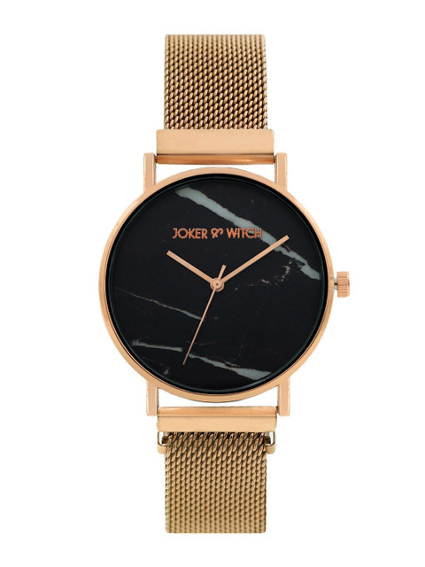 JOKER & WITCH Women Black Printed Dial Bracelet Style Straps Analogue Watch AMWW393