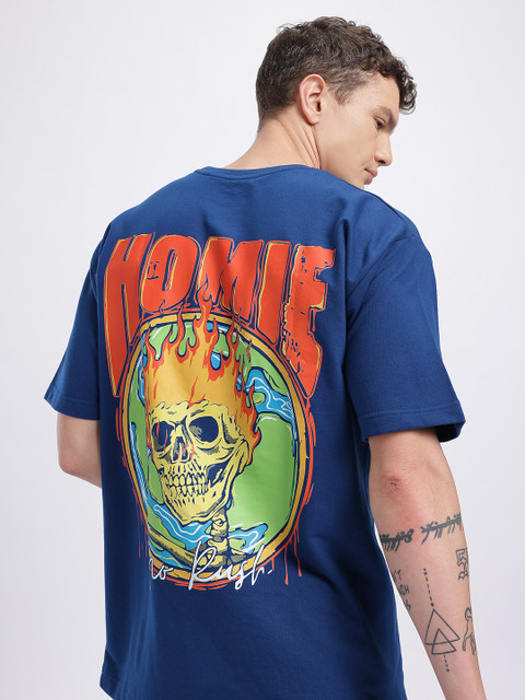 glitchez Grunge Print Oversized T-Shirt