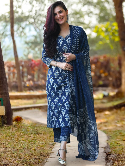 Anouk Rustic Women Ethnic Motifs Printed Regular Kurta Set