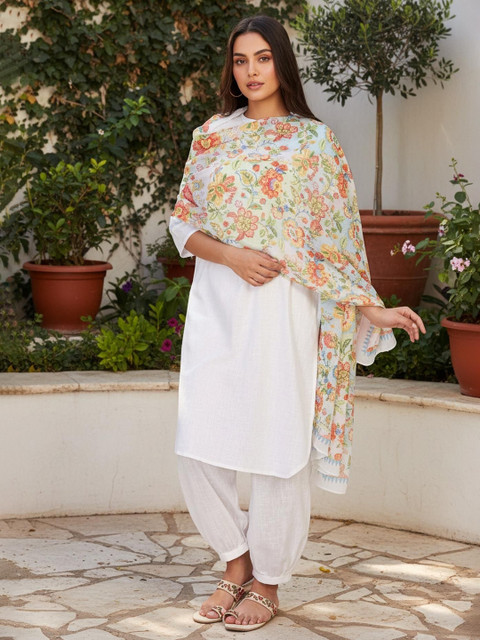 AURELIA Floral Printed Chiffon Dupatta - Image 3
