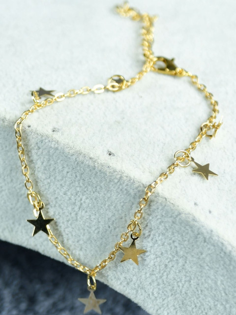 SOWPEACE Women Stainless Steel Star Chained Anklet