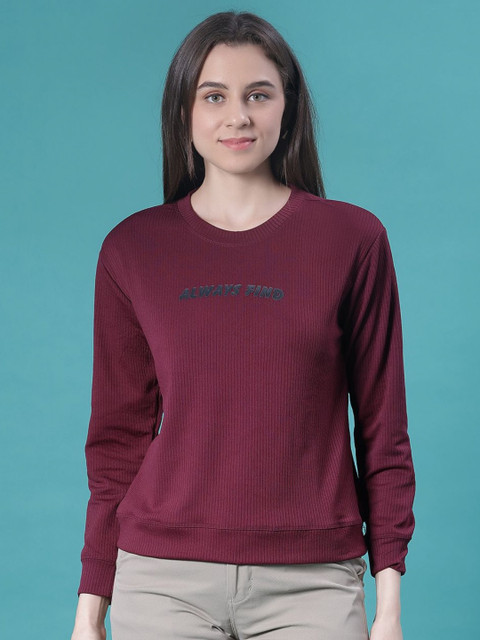 V-Mart Women Typography Printed Round Neck Cotton T-shirt