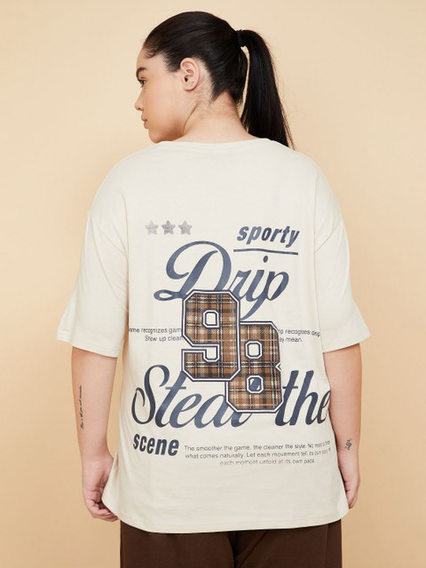 max Women Plus Size Printed Oversized Fit Sports T-shirt
