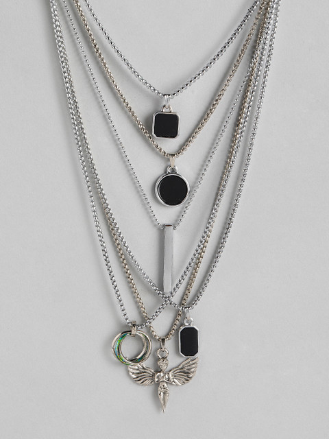 PARIS HAMILTON Set of 6 Silver-Plated Pendant with Chain