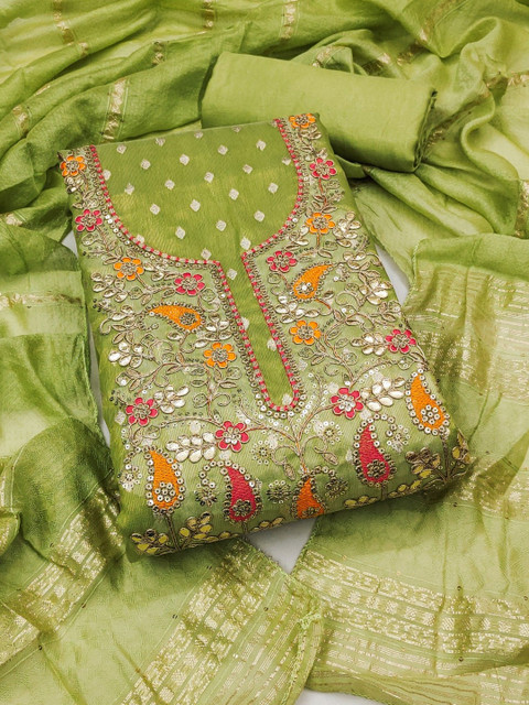 KALINI Ethnic Motifs Embroidered Unstitched Dress Material